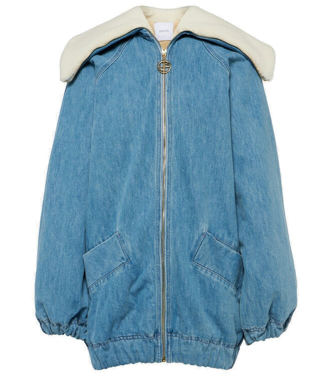 Patou Denim and faux shearling bomber jacket Patou