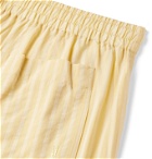 Hamilton and Hare - Striped Lyocell-Jacquard Pyjama Shorts - Yellow