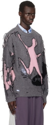 Perks and Mini Gray Freedom Distressed Sweater