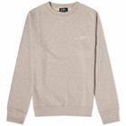 A.P.C. Item Logo Crew Sweat in Beige Clair Marl