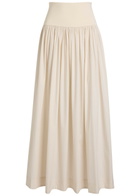 Esse Studios Pleated Cotton-poplin Maxi Skirt Cream