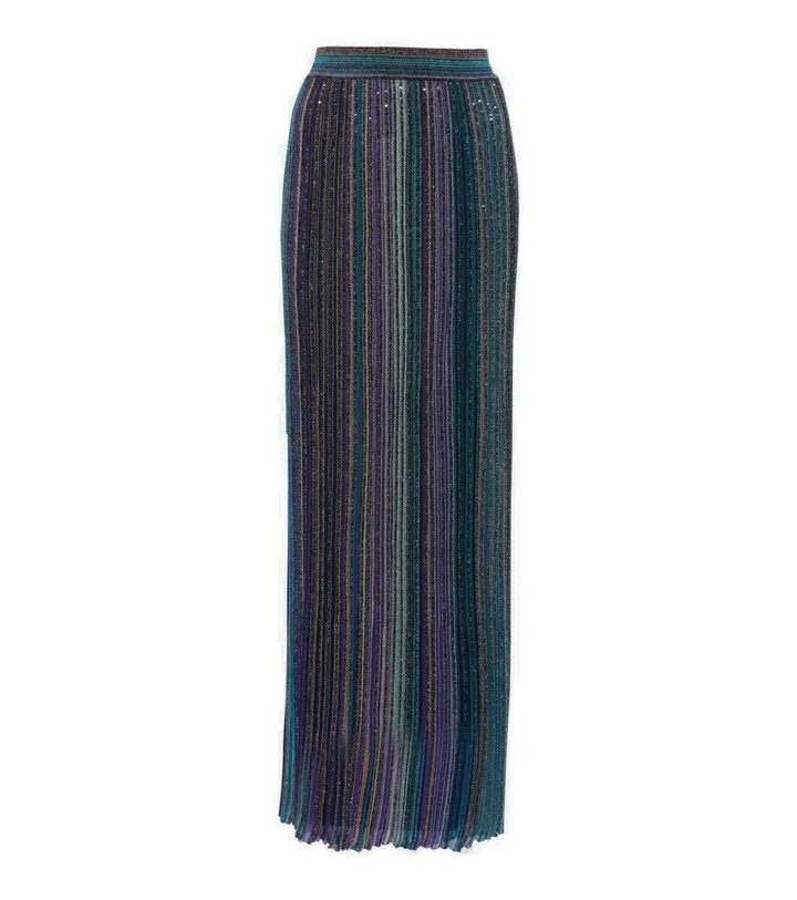 Photo: Missoni Striped ribbed-knit lamé maxi skirt