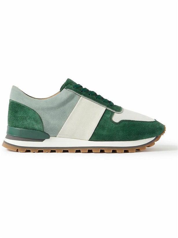 Photo: Mr P. - Carlos Panelled Suede Sneakers - Green