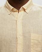 Edmmond Studios Linen Shirt Beige - Mens - Longsleeves