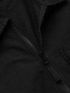 Stone Island - Logo-Appliquéd Cotton-Blend Gabardine Zip-Up Overshirt - Black