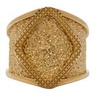 Bottega Veneta Gold Diamond Face Ring