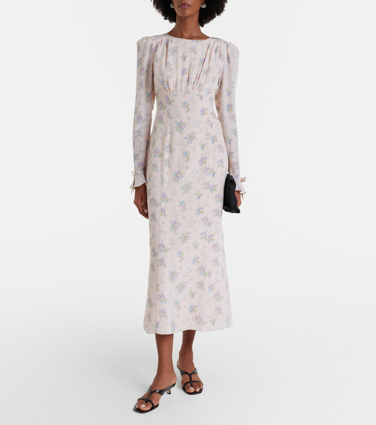 Alessandra Rich Floral open-back silk midi dress