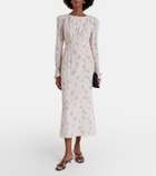 Alessandra Rich Floral open-back silk midi dress