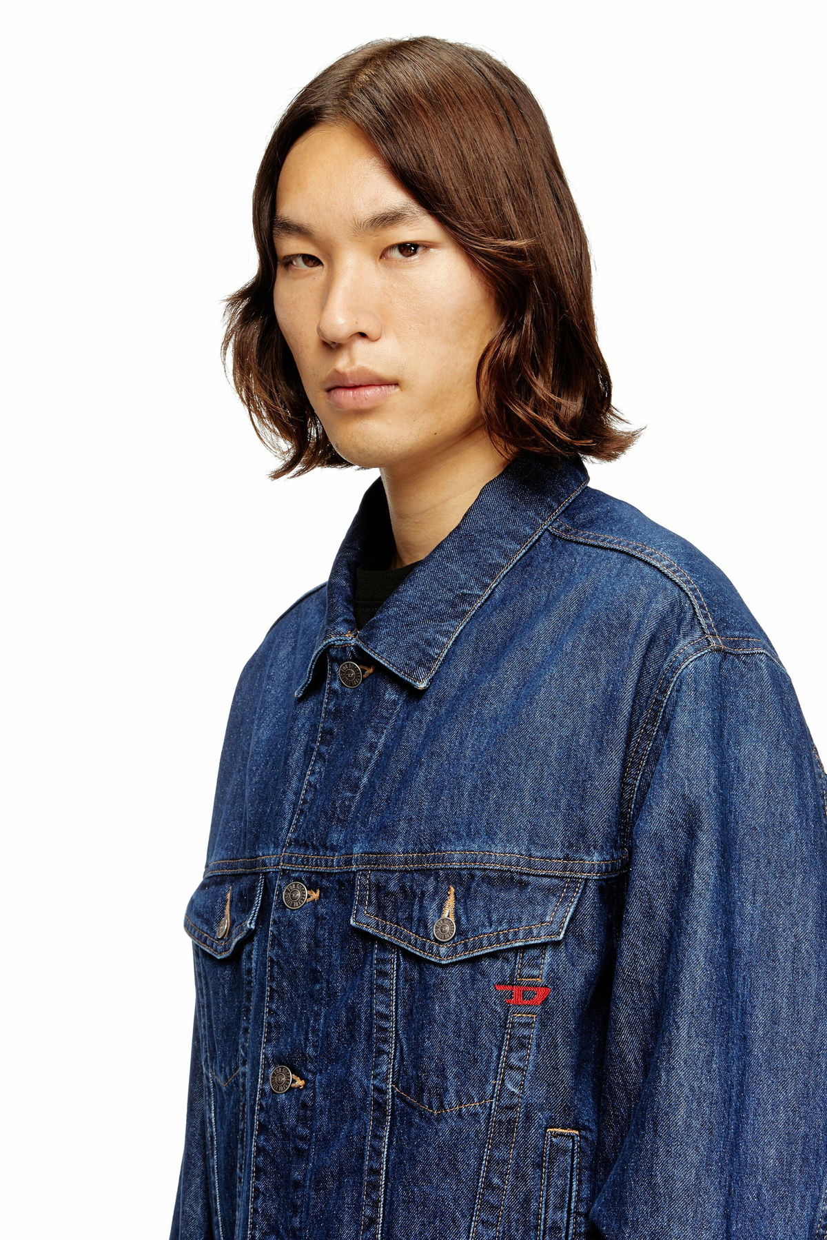 Diesel Trucker jacket in DNA denim - Denim Jackets - Unisex - Blue