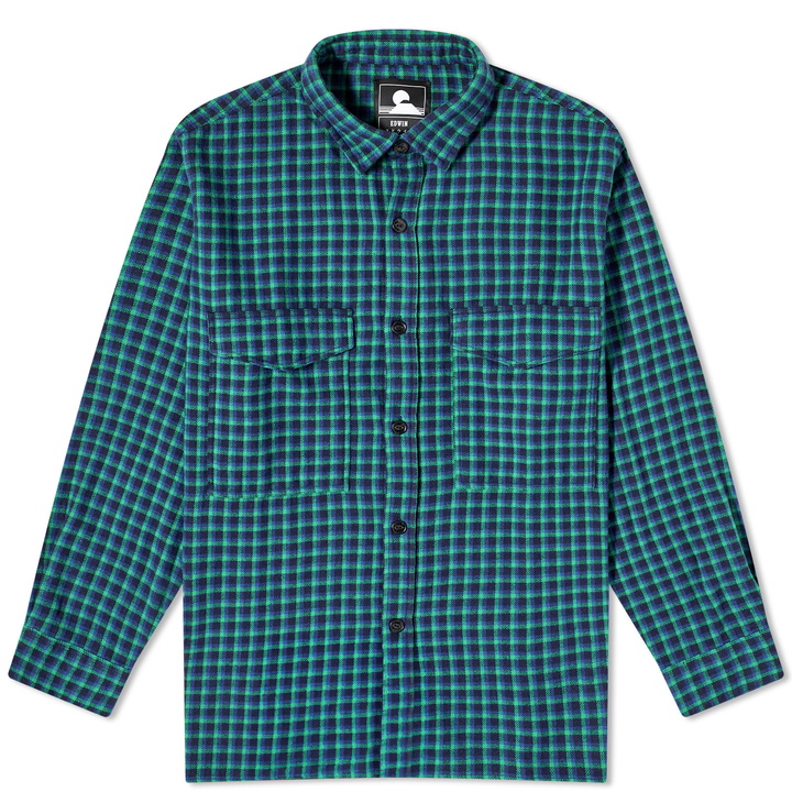 Photo: Edwin Men's Big Overshirt in Navy/Green
