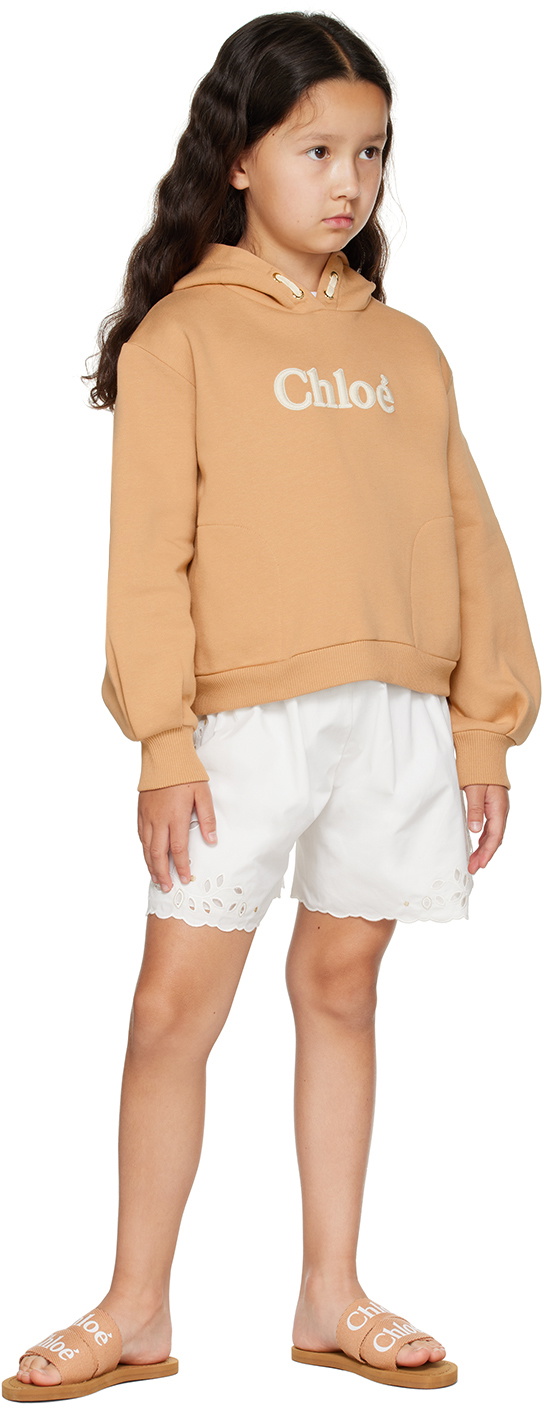 Chloé Kids Tan Embroidered Hoodie