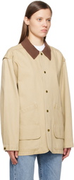 LE17SEPTEMBRE Beige Knit Collar Field Jacket
