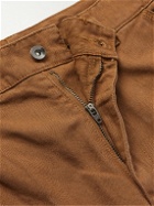 Nike - Straight-Leg Logo-Embroidered Cotton-Canvas Trousers - Brown