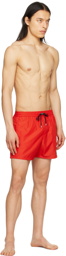 Balmain Red Patch Swim Shorts