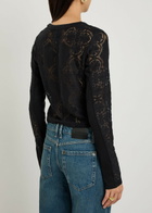 Free People Jae Lace-cutwork Cotton-blend top Black