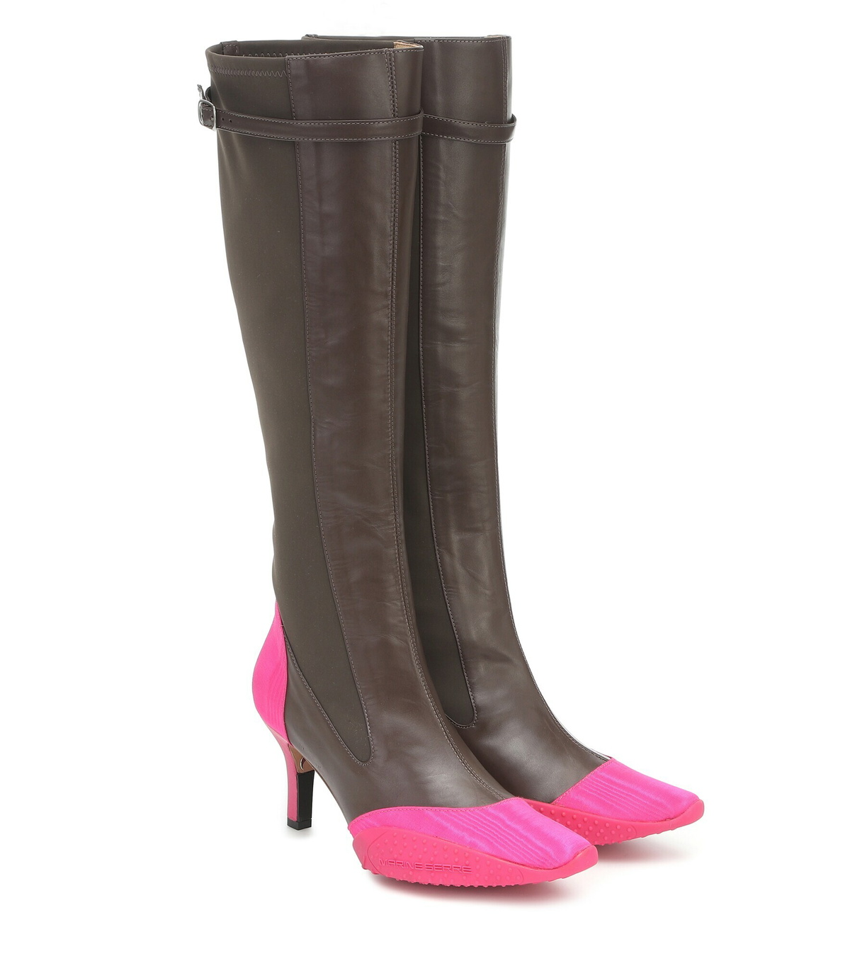 Marine Serre 'Maree Noir SS20' Patent Boots - Women's 38