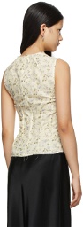 Brock Collection Off-White Linen Floral Thao Tank Top