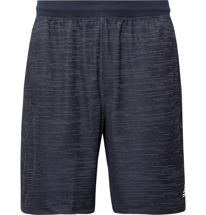 Photo: Adidas Sport - 4KRFT Striped Climalite Shorts - Blue