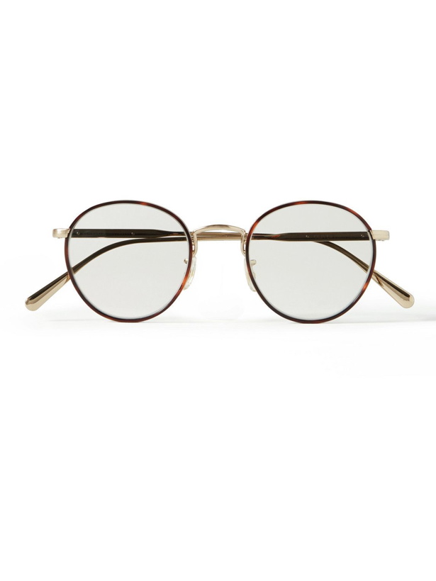Photo: Brunello Cucinelli - Oliver Peoples Convertible Round-Frame Acetate and Gold-Tone Optical Glasses