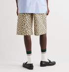 Gucci - Wide-Leg Leopard-Jacquard Cotton-Blend Bermuda Shorts - Neutrals