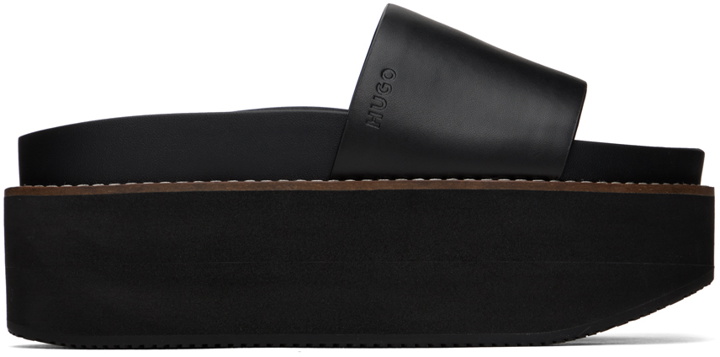 Photo: Hugo Black Faux-Leather Platform Sandals