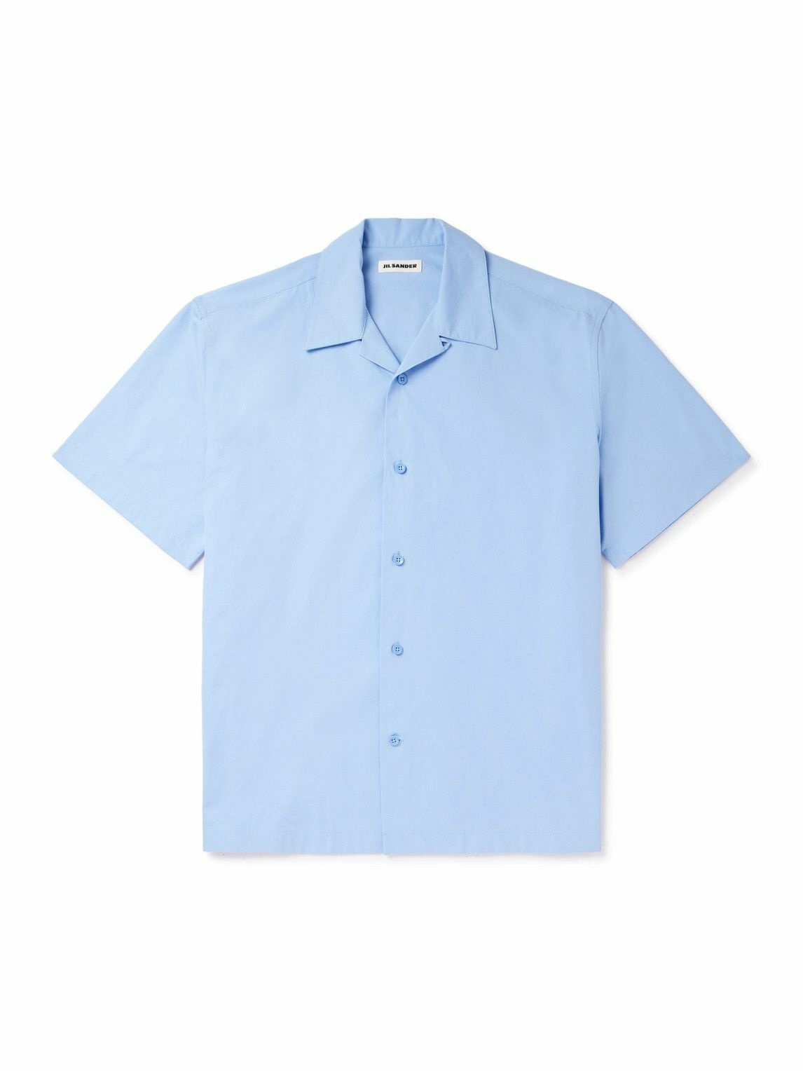 Photo: Jil Sander - Convertible-Collar Cotton-Poplin Shirt - Blue