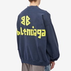 Balenciaga Men's Tape Type Crew Sweat in Marine Blue