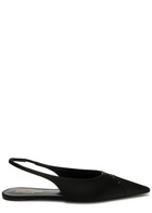 Saint Laurent Babylone Satin Slingback Flats Black