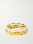 Jam Homemade - Set of Two Silver and Gold-Plated Diamond Rings - Gold