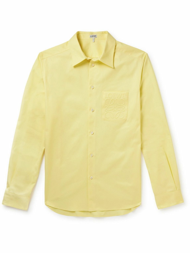 Photo: Loewe - Logo-Embossed Cotton-Twill Shirt - Yellow
