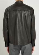 Slowear Leather Overshirt Jacket Black