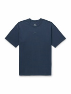 Nike - Sportswear Premium Essentials Logo-Embroidered Cotton-Jersey T-Shirt - Blue