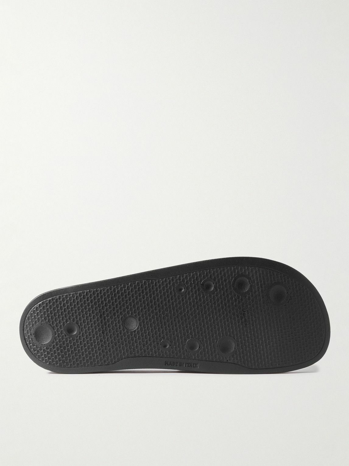 Frescobol Carioca - Humberto Debossed Full-Grain Leather Slides - Black