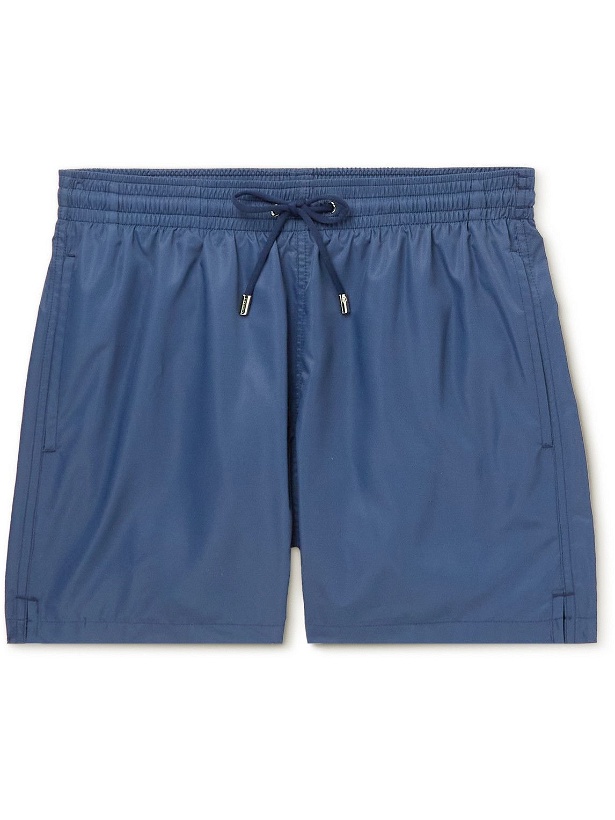 Photo: Canali - Straight-Leg Short-Length Swim Shorts - Blue