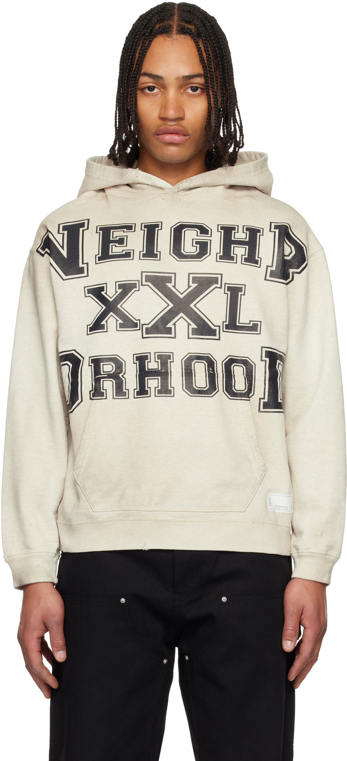 Neighborhood Men's Damage Hoodie in Black Neighborhood