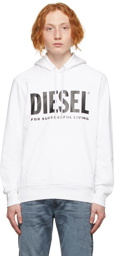 Diesel White Ecologo Hoodie