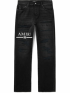 AMIRI - Straight-Leg Logo-Appliquéd Distressed Jeans - Black