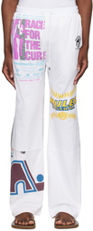 Marine Serre White Regenerated Graphic Sweatpants