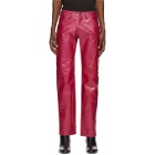 Mowalola Pink Patent Leather Suit Trousers