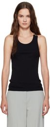 Jean Paul Gaultier Black Overall Buckles Ribbed Tank Top