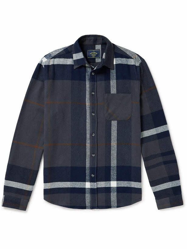 Photo: Portuguese Flannel - Viz Checked Organic Cotton-Flannel Shirt - Blue