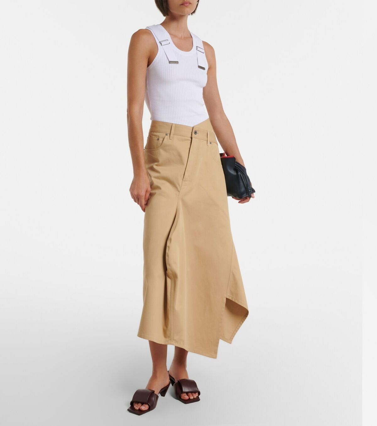 Loewe Ribbed-knit cotton-blend tank top