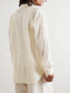 Karu Research - Embellished Embroidered Cotton-Gauze Shirt - Neutrals