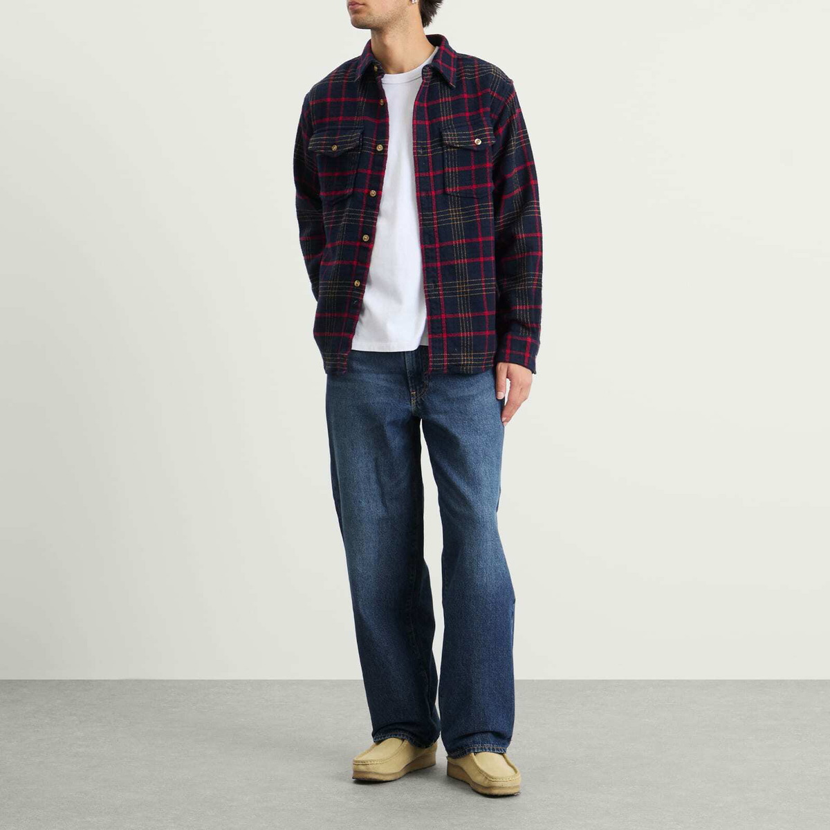 Pendleton Men's Big Pocket Overshirt in Blue Check