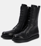 The Row Patty leather combat boots