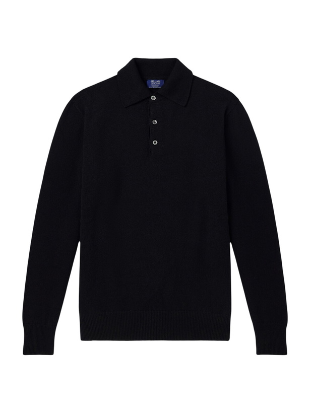 Photo: William Lockie - Wool Polo Sweater - Black