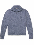 Massimo Alba - Wool, Mohair and Silk-Blend Half-Zip Sweater - Blue