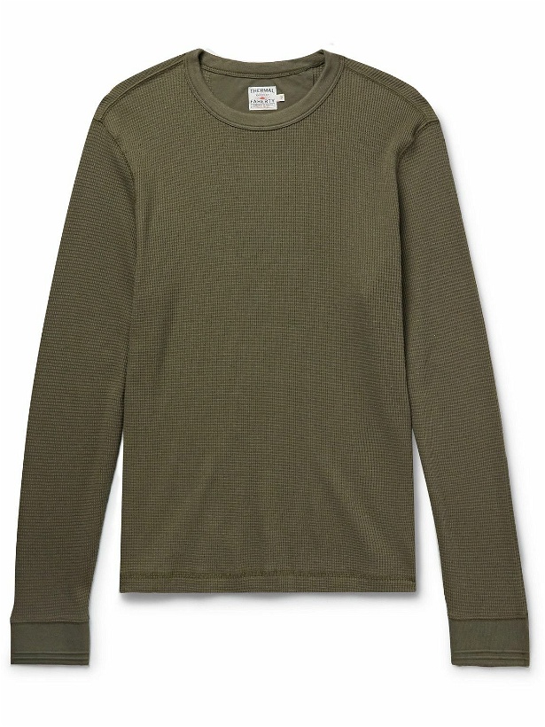 Photo: Faherty - Legend™ Waffle-Knit Stretch Pima Cotton and Modal-Blend T-Shirt - Green