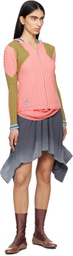 Kiko Kostadinov Pink & Green Quimby Fitted Knit Hoodie