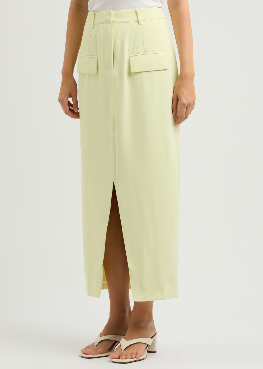 Odd Muse The Ultimate Muse Twill Midi Skirt Lime Odd Muse